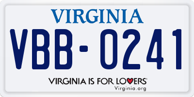 VA license plate VBB0241