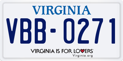 VA license plate VBB0271