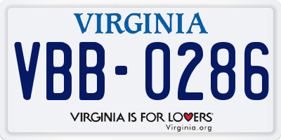 VA license plate VBB0286