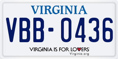 VA license plate VBB0436