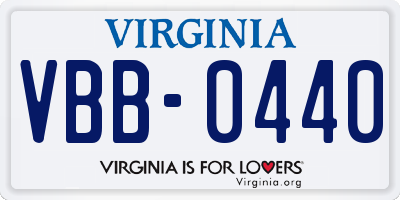 VA license plate VBB0440