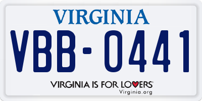 VA license plate VBB0441