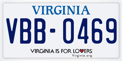 VA license plate VBB0469