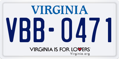 VA license plate VBB0471
