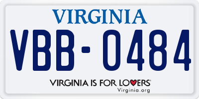 VA license plate VBB0484