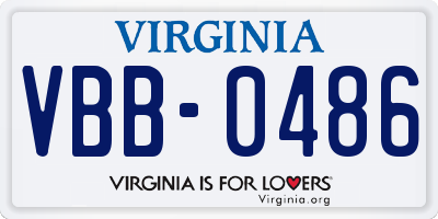 VA license plate VBB0486