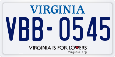 VA license plate VBB0545