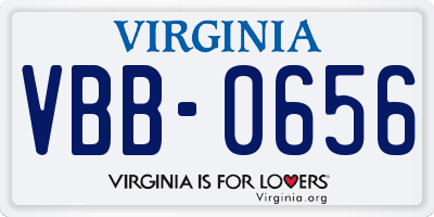 VA license plate VBB0656