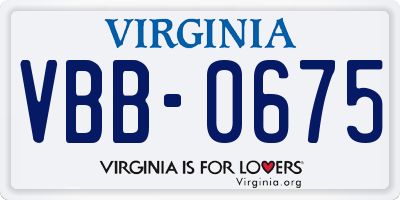 VA license plate VBB0675
