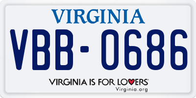 VA license plate VBB0686