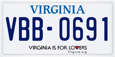 VA license plate VBB0691