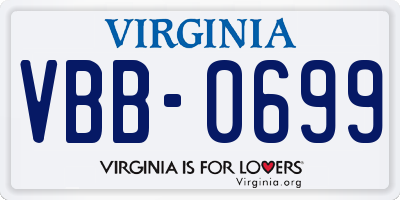 VA license plate VBB0699