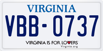 VA license plate VBB0737