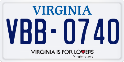 VA license plate VBB0740