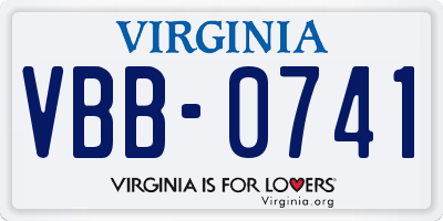 VA license plate VBB0741