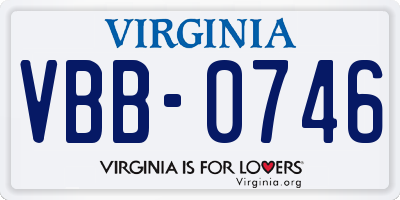 VA license plate VBB0746