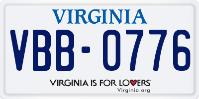 VA license plate VBB0776