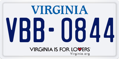 VA license plate VBB0844