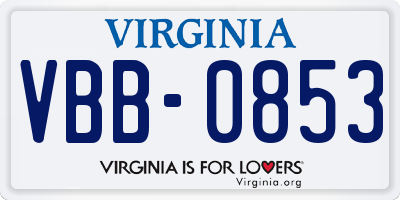 VA license plate VBB0853
