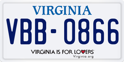 VA license plate VBB0866
