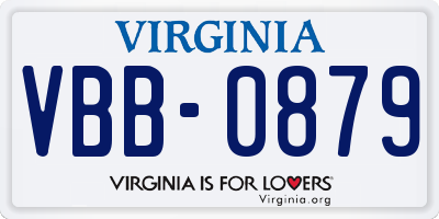 VA license plate VBB0879