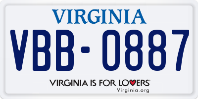 VA license plate VBB0887