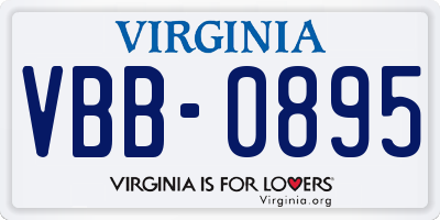 VA license plate VBB0895