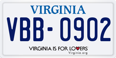 VA license plate VBB0902