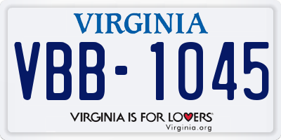 VA license plate VBB1045