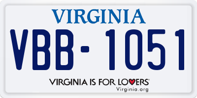 VA license plate VBB1051