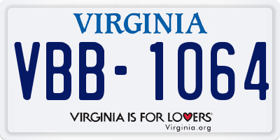 VA license plate VBB1064