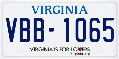 VA license plate VBB1065