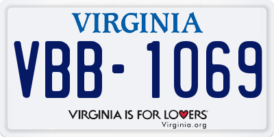 VA license plate VBB1069