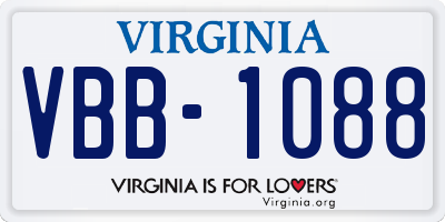 VA license plate VBB1088