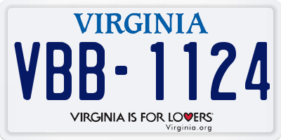 VA license plate VBB1124