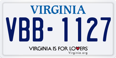 VA license plate VBB1127