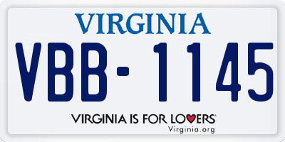 VA license plate VBB1145