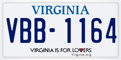 VA license plate VBB1164