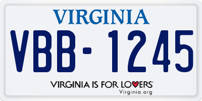VA license plate VBB1245
