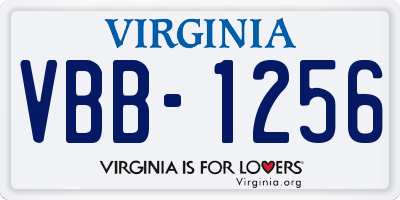 VA license plate VBB1256