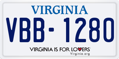 VA license plate VBB1280