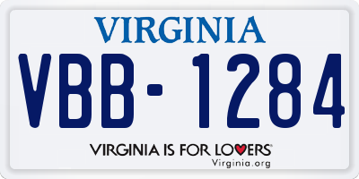 VA license plate VBB1284