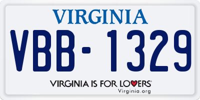 VA license plate VBB1329