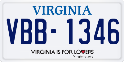VA license plate VBB1346