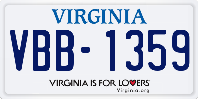 VA license plate VBB1359