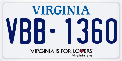 VA license plate VBB1360