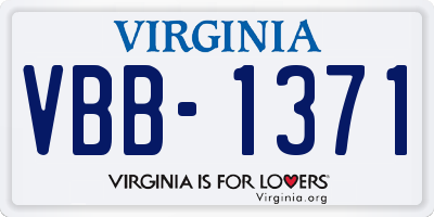 VA license plate VBB1371