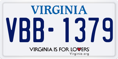 VA license plate VBB1379