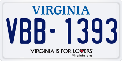 VA license plate VBB1393