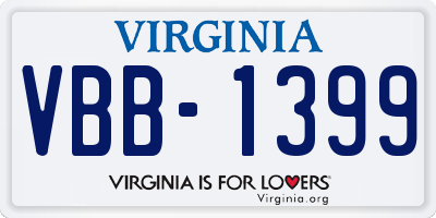 VA license plate VBB1399